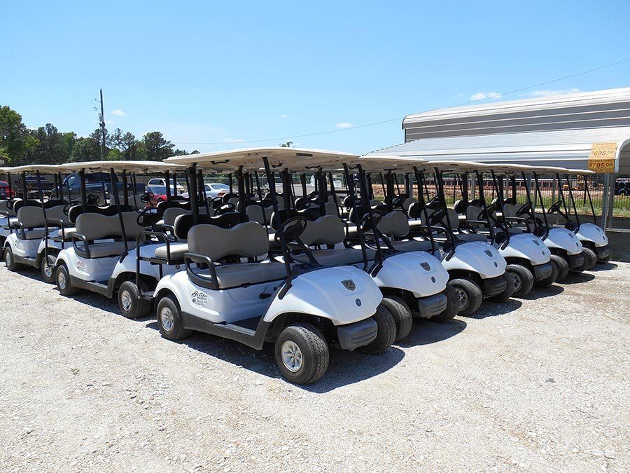 White Golf Carts at Action Buggies.